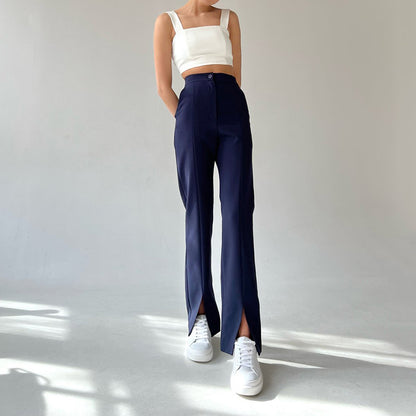 Straight Leg Button Pants