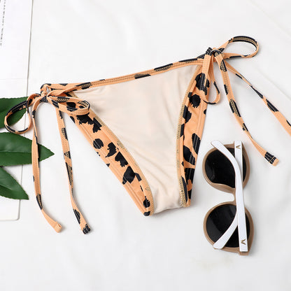 Leopard Print Two Piece Bikini Swimsuit