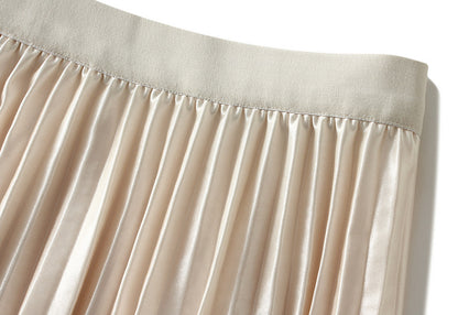 Pleated Elastic Waist Tulle Skirt