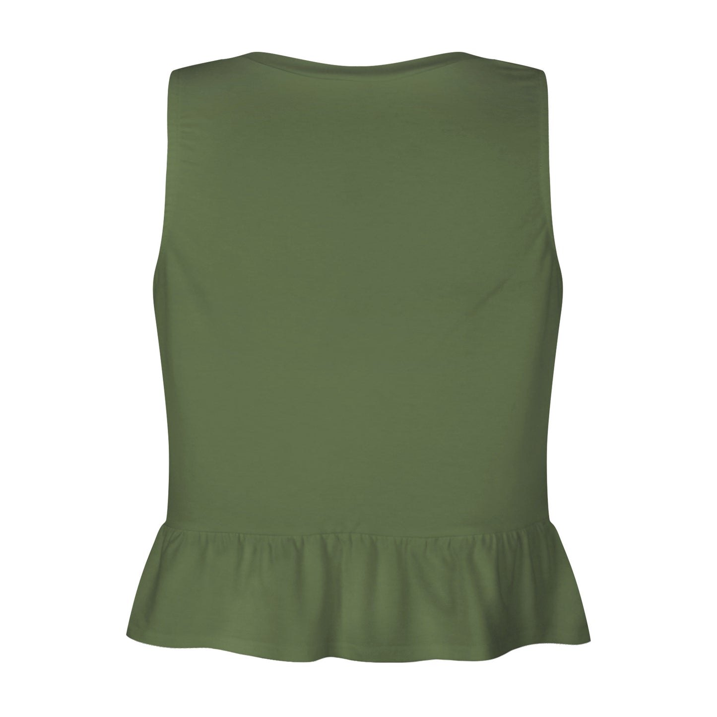 V-neck Ruffled Hem Sleeveless Top