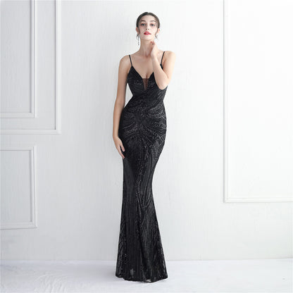 Sequin Deep Cut Gown