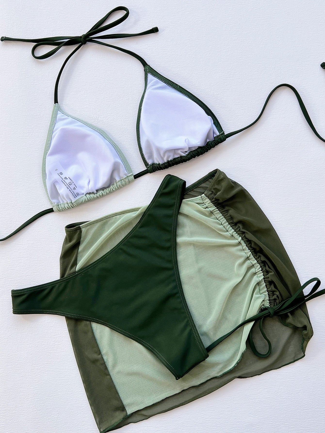 Duo Color Two Piece Bikini with Skirt