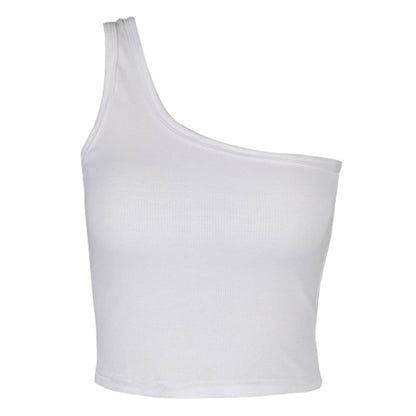 Ribbed One-Shoulder Sleeveless Camisole