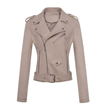 Faux Leather Zippered Jacket