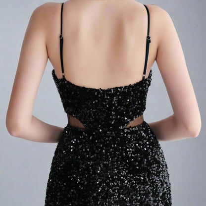 Cutout Sequin Gown