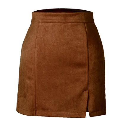 Faux Suede Mini Skirt