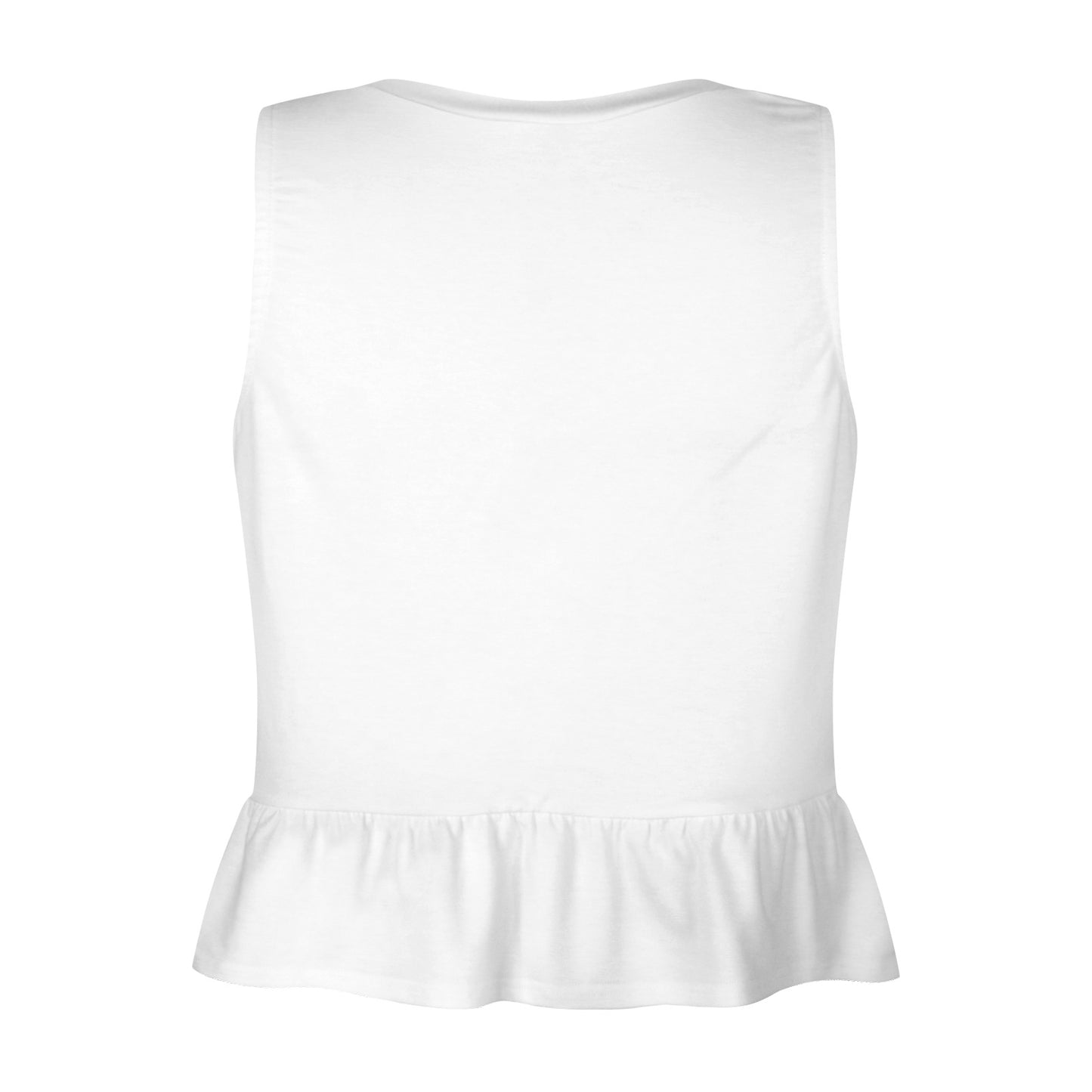 V-neck Ruffled Hem Sleeveless Top