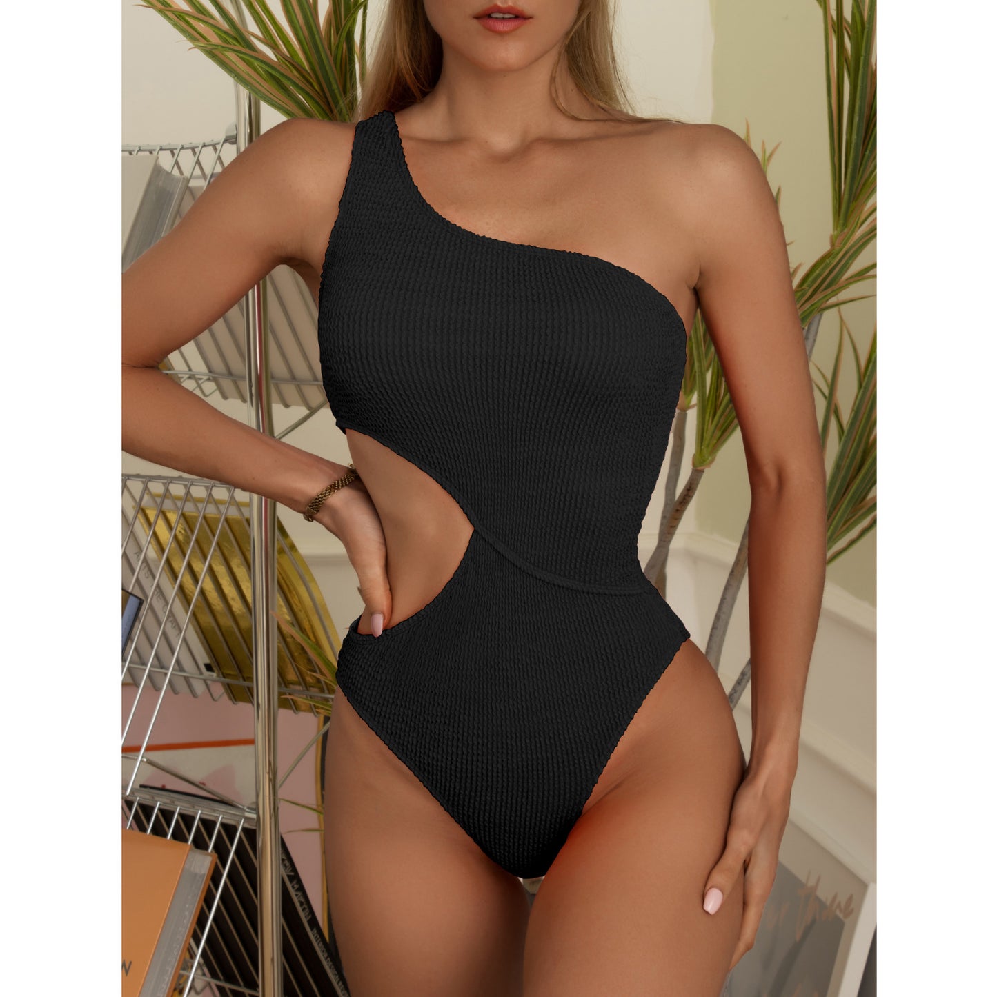 One Shoulder Cutout Monokini