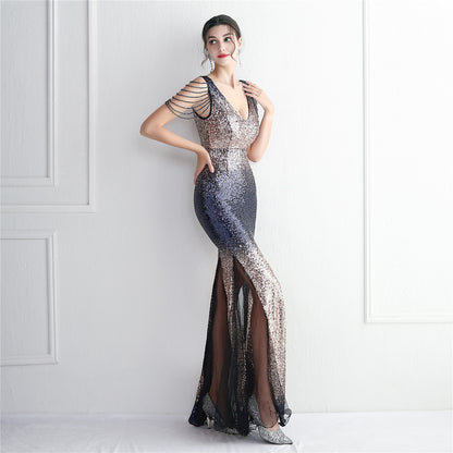 Gradient Sequin Gown