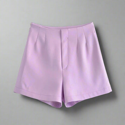 High-Waisted Purple Travel Shorts for Women