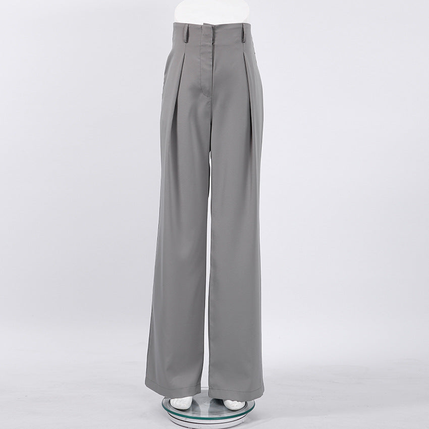 High Waist Pleated Drape Pants