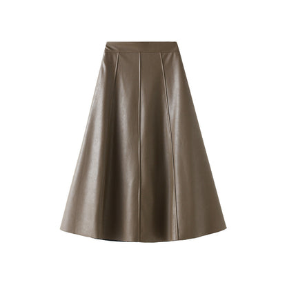 Faux Leather A- line Skirt