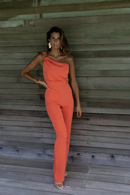 Ringed One Shoulder Jumpsuit