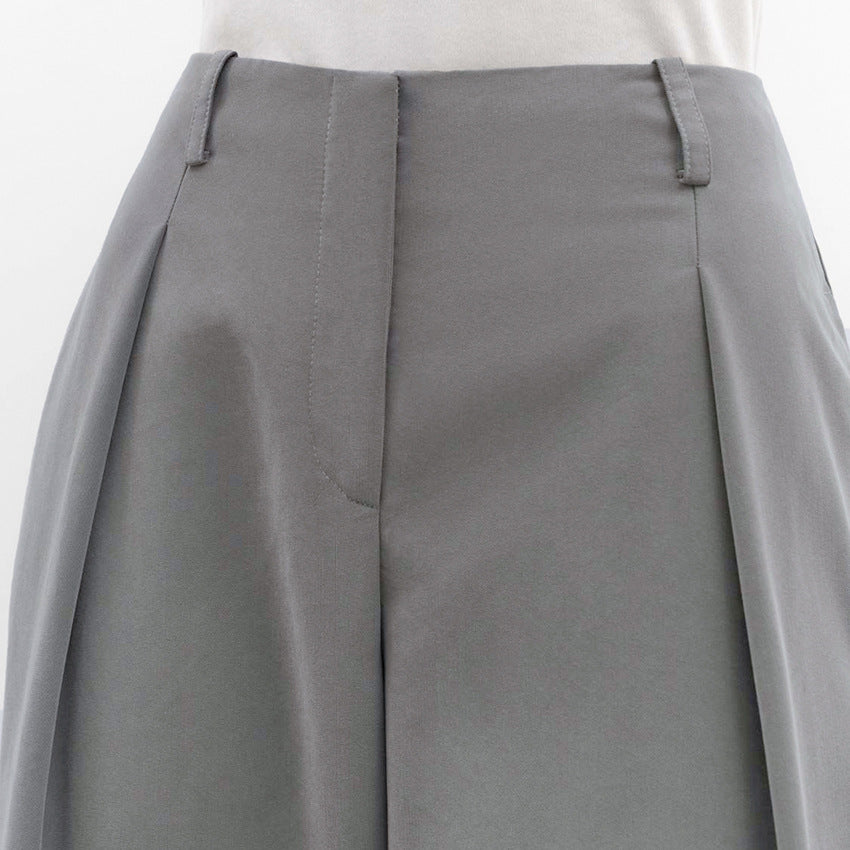 High Waist Pleated Drape Pants