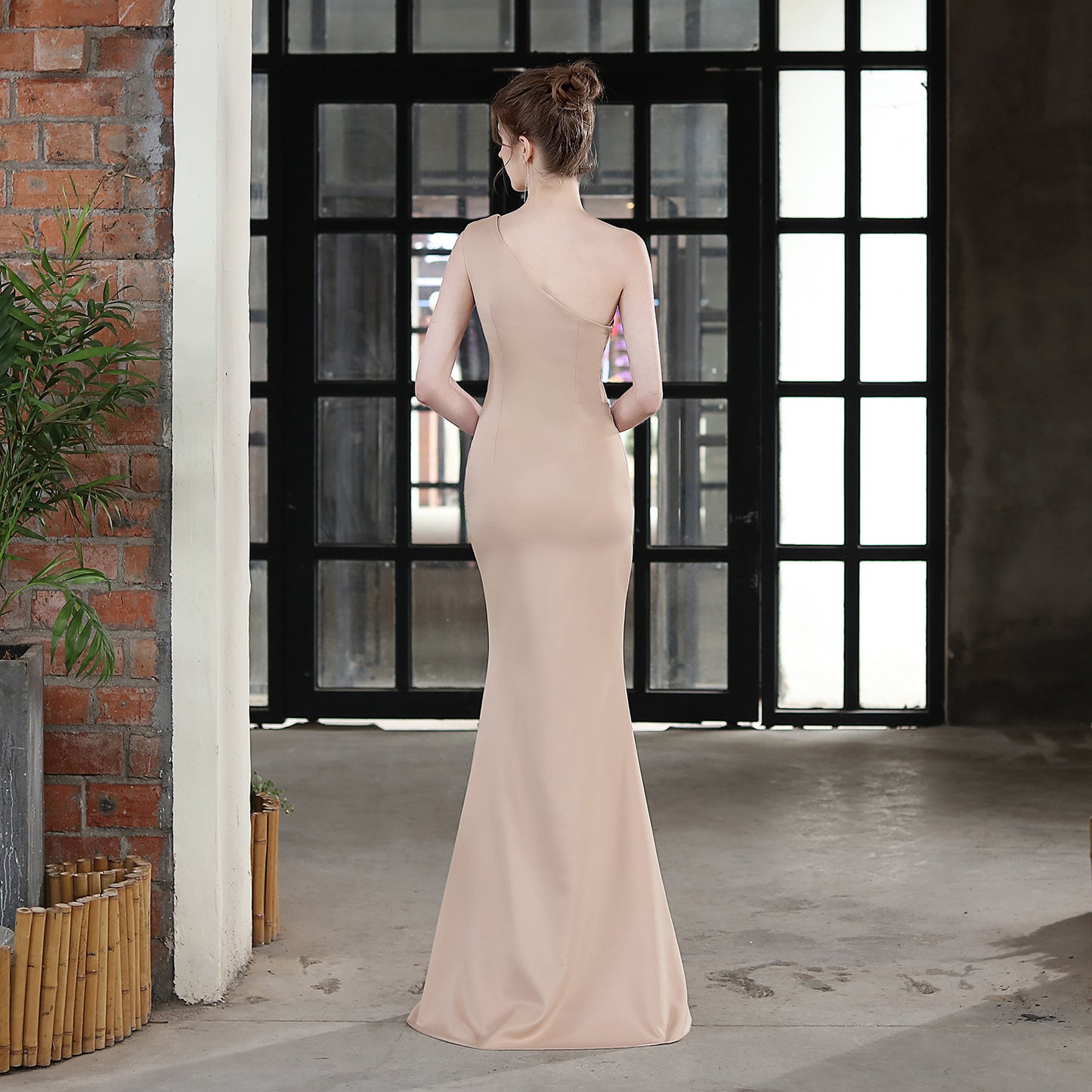 One Shoulder Trumpet Gown