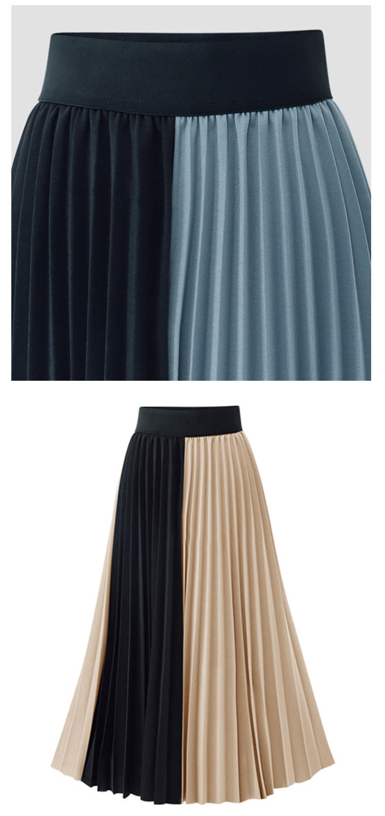 Two Tone Pleated Skirt