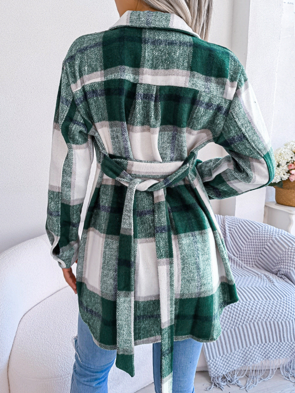 Plaid Belted Shacket