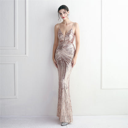 Sequin Deep Cut Gown