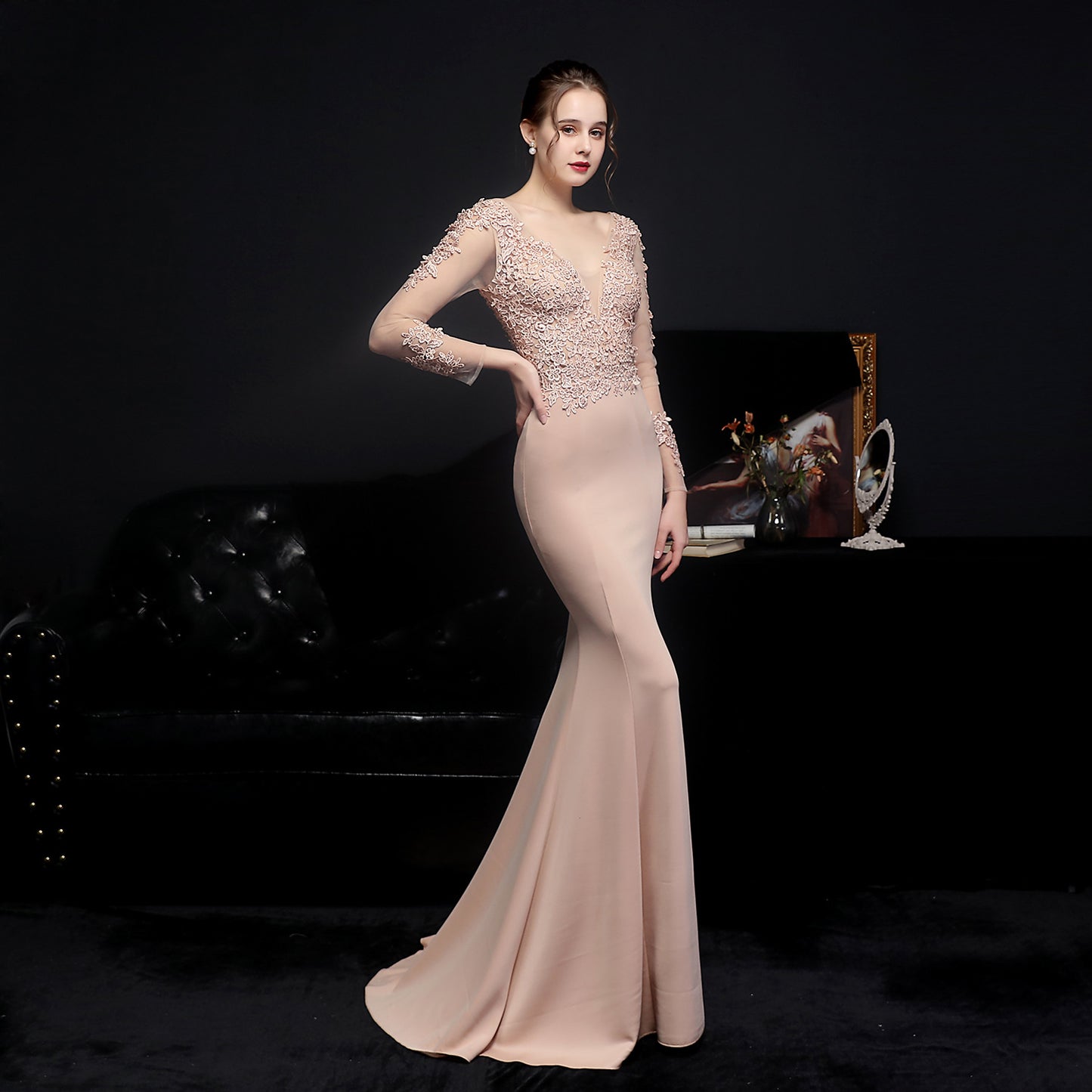 Long Sleeve Lace Granada Gown