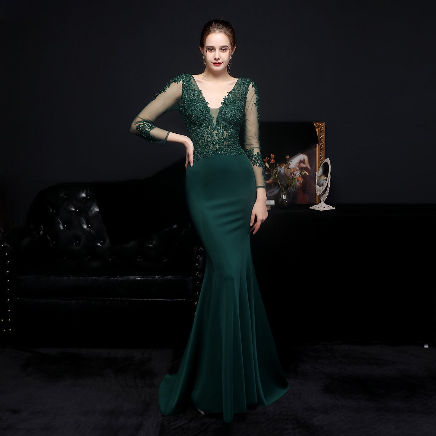 Long Sleeve Lace Granada Gown