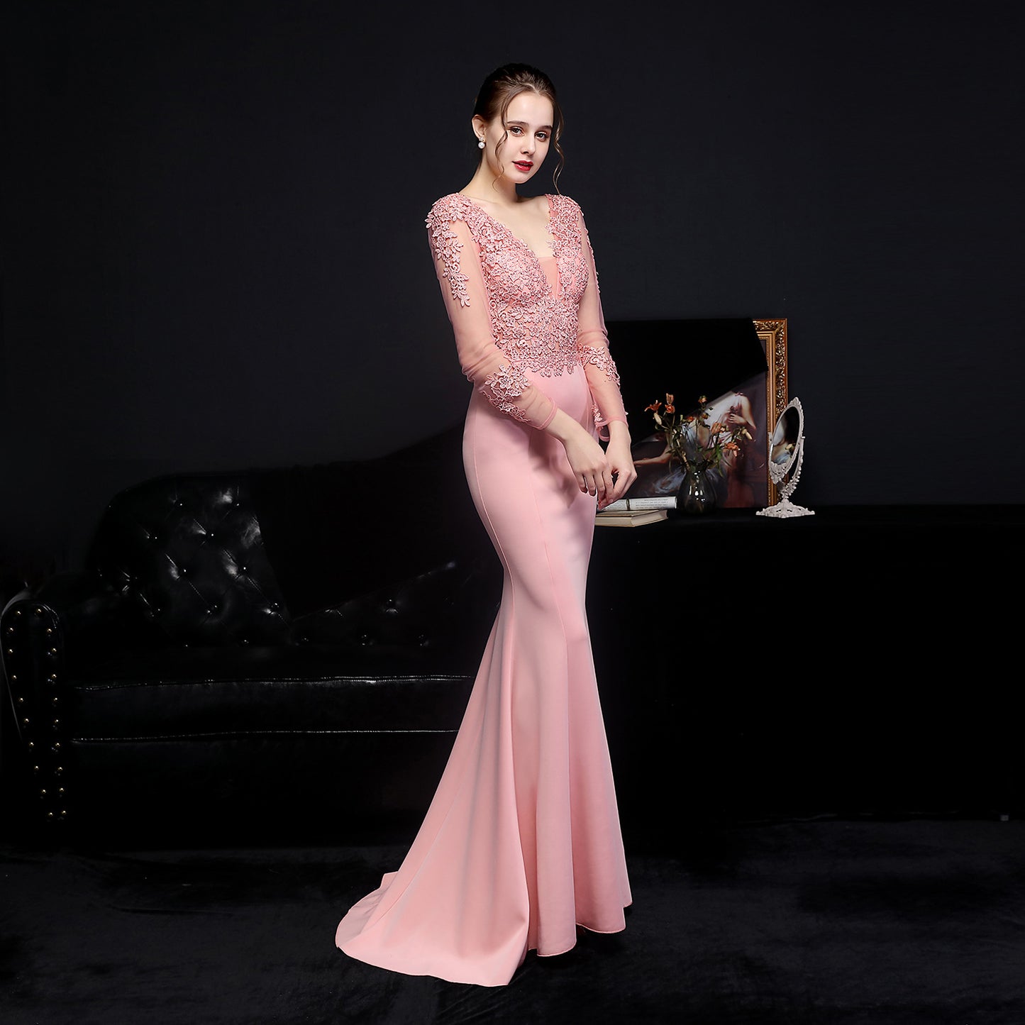 Long Sleeve Lace Granada Gown