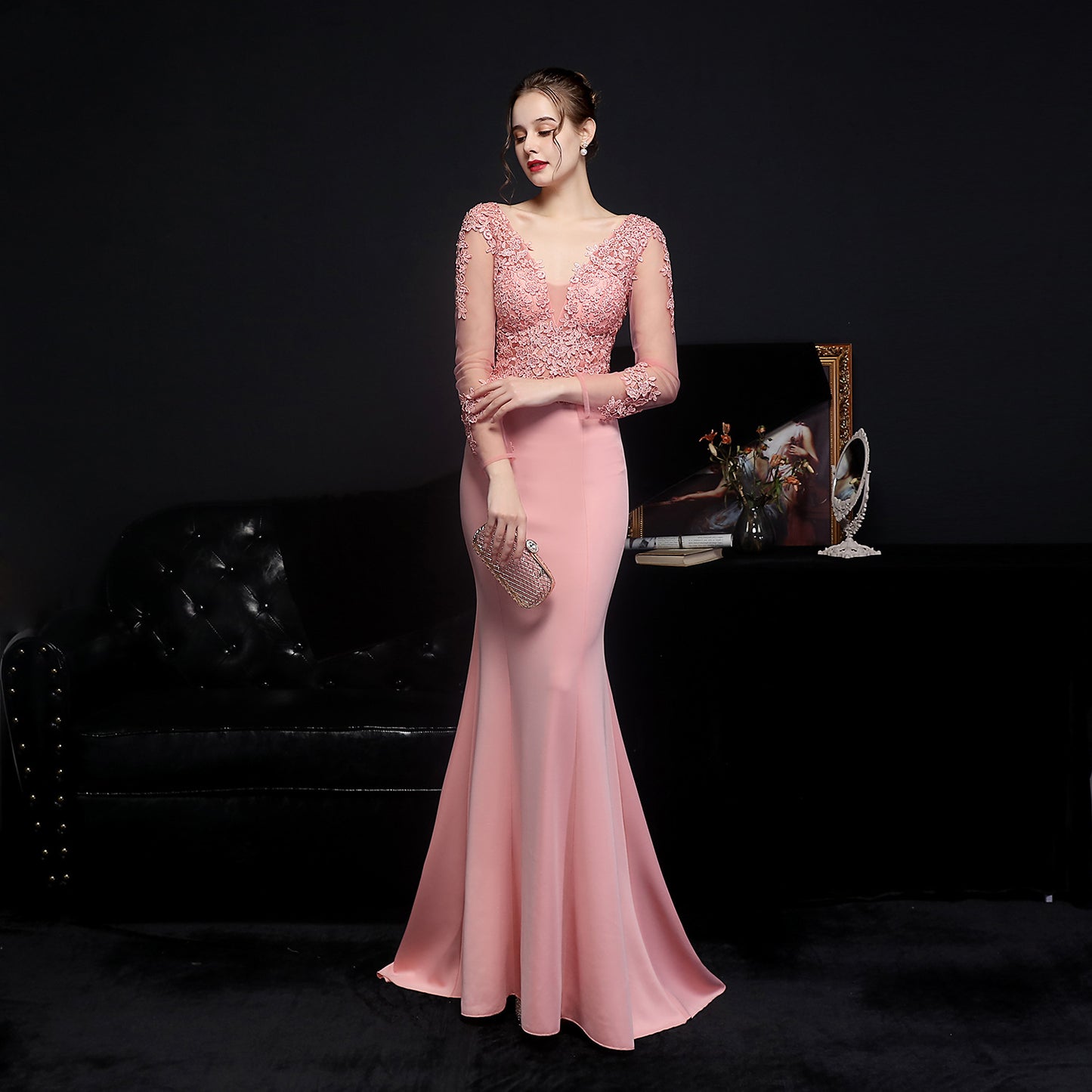 Long Sleeve Lace Granada Gown